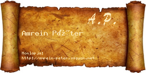 Amrein Péter névjegykártya