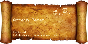 Amrein Péter névjegykártya